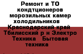 Ремонт и ТО кондтционеров,морозильных камер,холодильников. - Краснодарский край, Тбилисский р-н Электро-Техника » Бытовая техника   